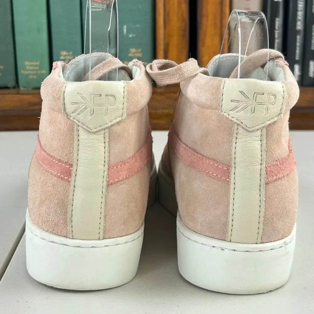 Freshly Picked Blush Pink Suede High Top Tennis Shoes Sneakers Sz 6.5 MSRP $225